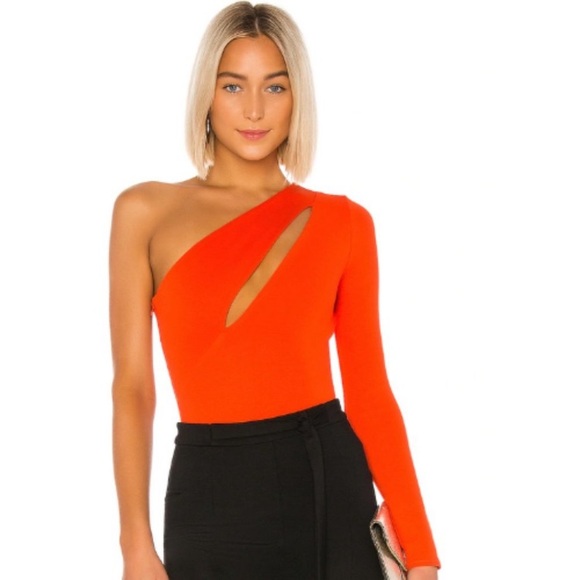 NBD Aaliyah Bodysuit in Red Orange Small NWT - Picture 1 of 8